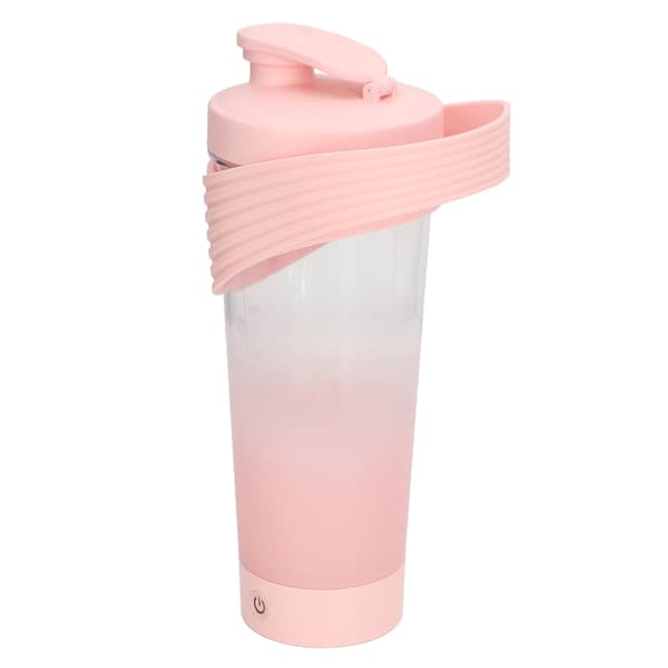 Shakerflask USB oppladbar kraftig silikon for protein kaffe melkeshaker 800ML rosa