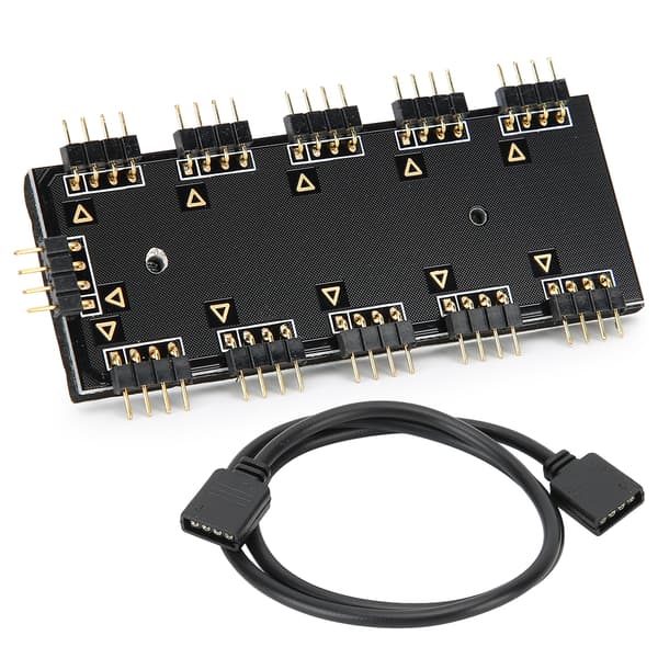 RGB Hub Controller 1‑10 RGB Hub Controller PC Chassifläkt Hub CPU Kylning HUB1‑10 12V ARUA Hub Controller