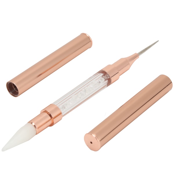 Kaksipäinen täpläkynävahakärki tekojalokivipoimintatyökalu Dotting Pen Manikyyri nail art (valkoinen)