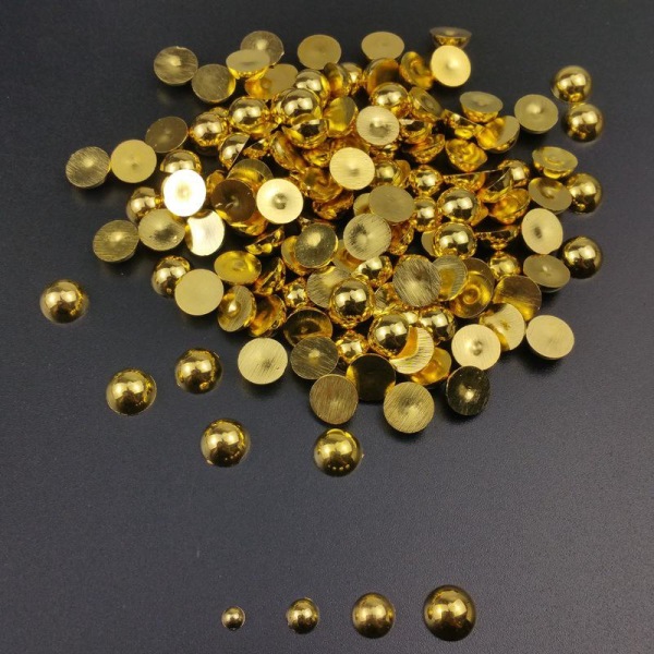 3100 stykker 2/3/4/5/6/8/10 mm halvrund imiteret perle smykkesæt med guld og sølv gør-det-selv perletilbehør (guld)