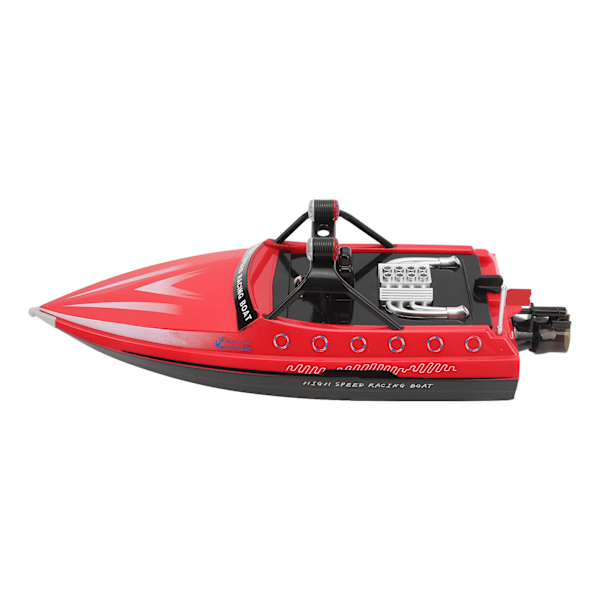 RC Racing Båt med Inbyggd Propeller, Plast och Elektroniska Komponenter, med Ljus, RC Jetbåtsleksak för Över 14 År, Röd