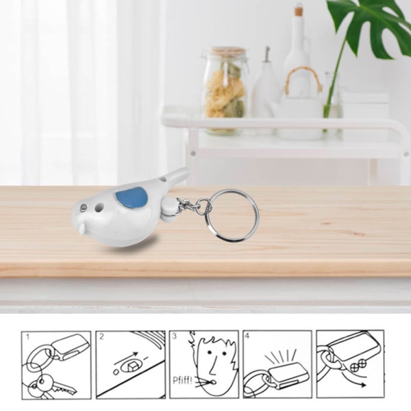 LED Whistle Key Finder med intelligent röststyrning - Fågeldesign White