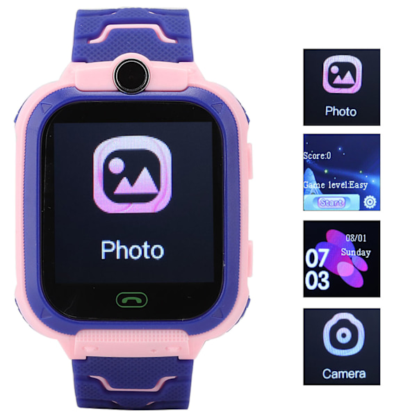 Smartwatch Multifunktionell Digital Armbandsur för Barn IOS/Android Q12 Rosa
