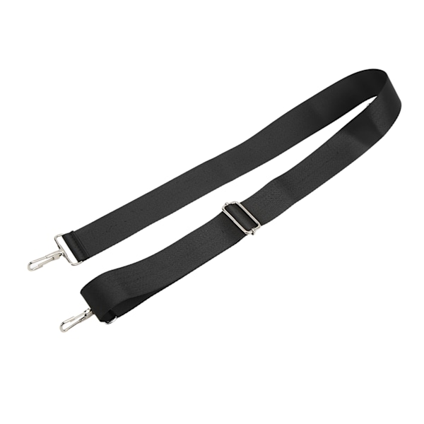 1m justerbar nylon skuldertaskebælte med dobbelt spænde Anti-slip computer taske Rem sort