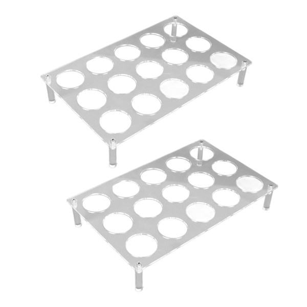 2 Set 15 Slots Platt Kaffeepadhalter Flach Acryl Kaffeepadhalter Kaffeekapsel Aufbewahrungstablett YX037