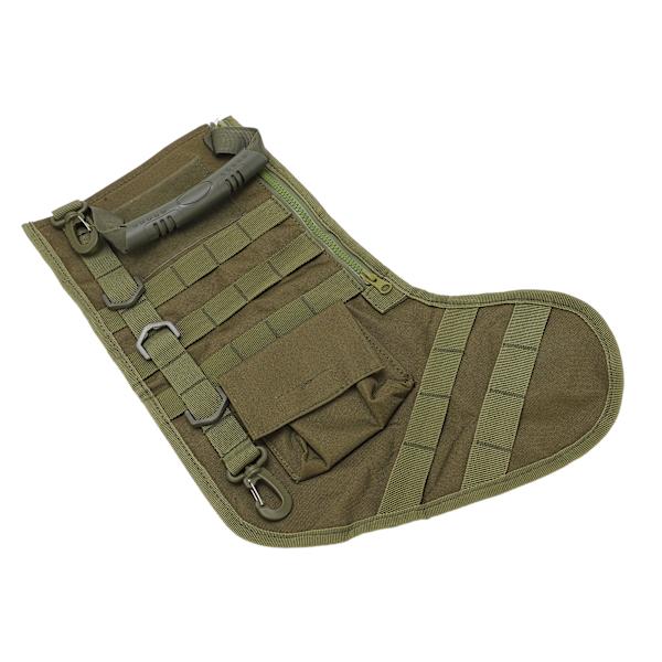 Hængende Jule-Strømpe Taske Utility Opbevaringstaske Militær Jagt Magasin Lommer Militær Grøn
