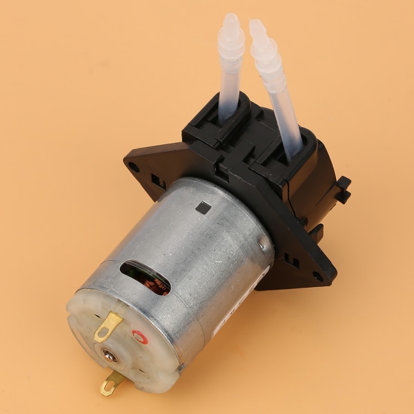 12V doseringspumpe DIY peristaltisk slangehoved til akvarielaboratoriekemisk analyse (sort 2*4))
