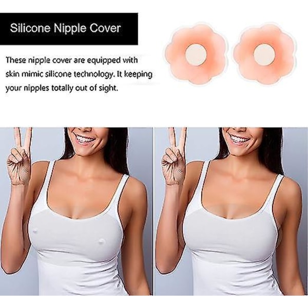 Silikone selvklæbende brystvorter, genanvendelige pasties til kvinder