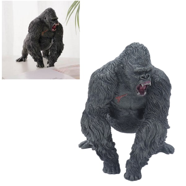 Realistisk sjimpansestatue Plast Animal Action Figur Håndmalt Toy Statue Model