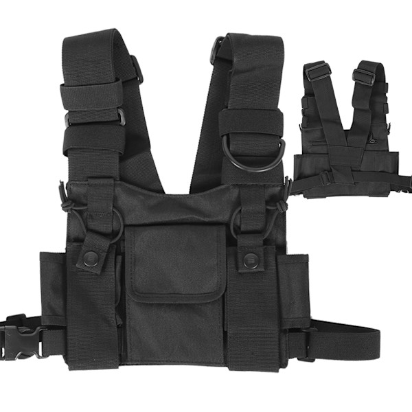 Walkie Talkie Bröst Front Pack Ficka Taktik Utomhus Väst Rig Bärväska Förvaringsväska
