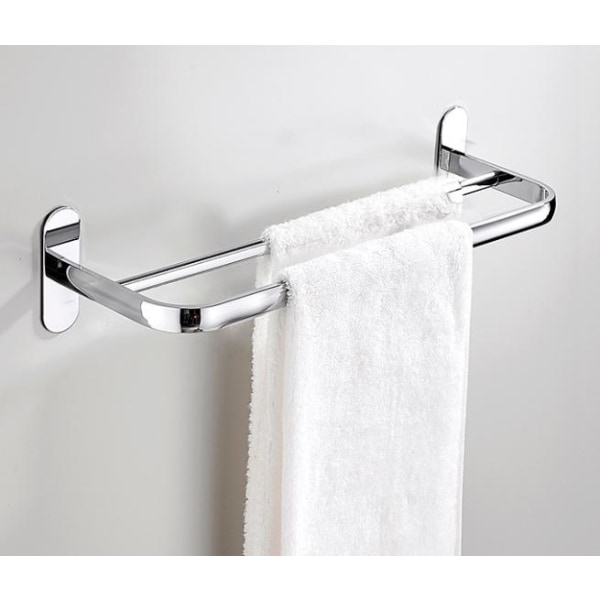 Dobbelt håndklædestang, 40 cm SUS304 vægmonteret håndklædestativ til badeværelse, poleret rustfrit stål 2 stænger vægmonteret håndklædestativ, håndklædestativ til badeværelse