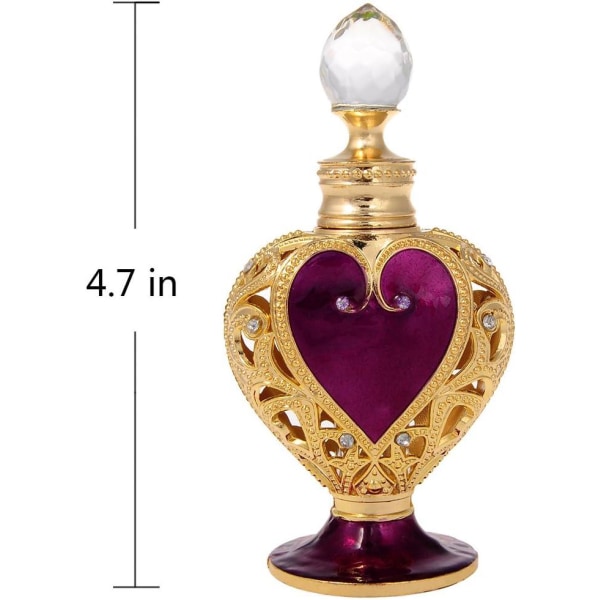 Hjärtformad Yufeng emalj påfyllningsbar tom parfymflaska (lila)