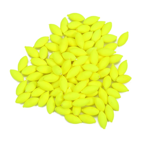 100 st Fiskeslagsindikator Fiskedrag Beten Floats Beads (gul)