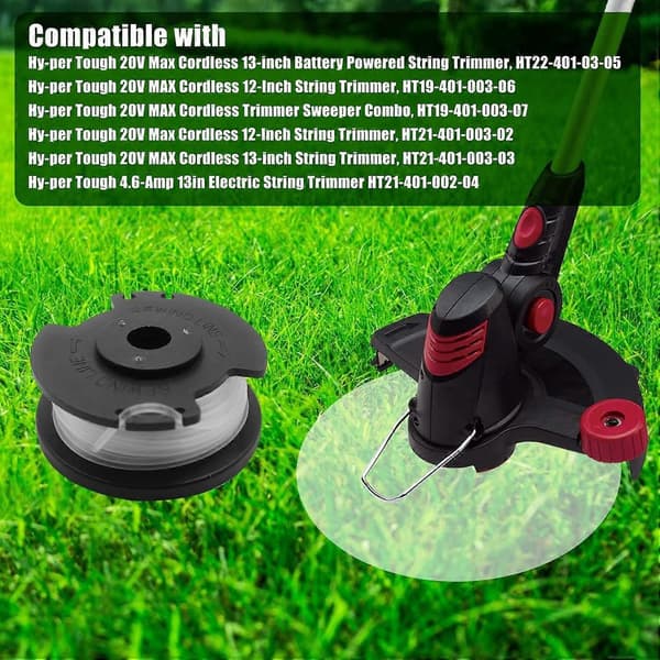 TLH-02+ TLH-02-1 6-pack Replacement Spool + 1pc Spool Cap for Hyper Tough 20V Max HT22-401-03-05 / H