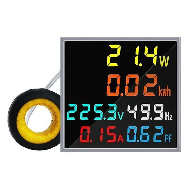 Mini AC Meter: Spenning, strøm, strøm, frekvenstester med HD LCD-skjerm