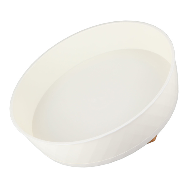 Kjøkken dreieskive Spin Round Tray 360 grader roterende sklisikker multifunksjonell krydderorganisator for skap pantry kjøleskap benkeplate hvit