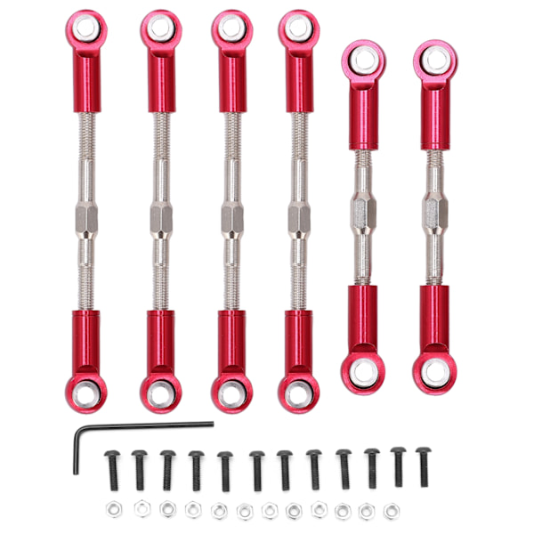 RC metal trækstang Styring Servolink links Parallellstag til WLtoys 144001 124018 124019 1/14 RC Bil Rød