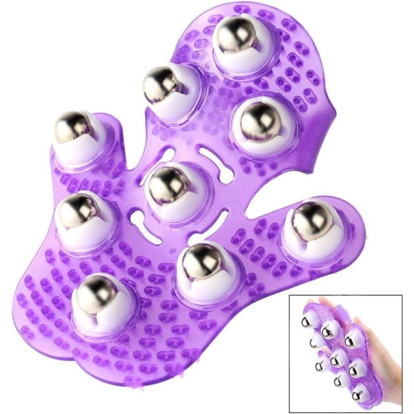 Selluliittihierontakäsine (violetti), selluliittihierontaharja Cosmopolitan Body Massager Glove Anti-Stress Manuaalinen hierontalaite