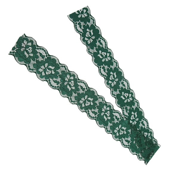 Spetsband 10yd Långt 2.6in Brett Mjukt Hudvänligt Hållbart Lätt att Klippa Bred Användning Elegant Stil Sömnadsspets Svartaktigt Grön