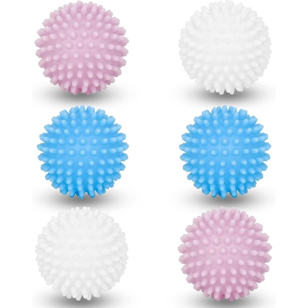 6 kpl pyykinkuivauspalloja pesukoneeseen, uudelleenkäytettävät Hedgehog-kuivauspallot pyykkiin, täydellinen puhdistukseen