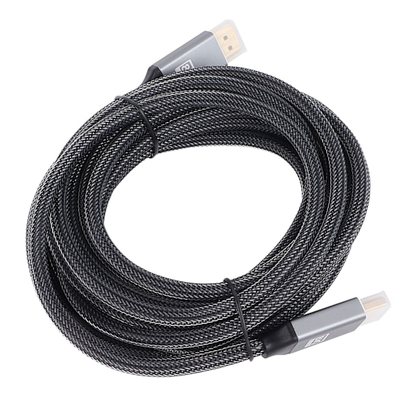 DisplayPort 1.4 Kabel 8K 5 Meter Lang Holdbar Nylon Stilful Grå Højhastigheds Computer DisplayPort Kabel til PC Skærm