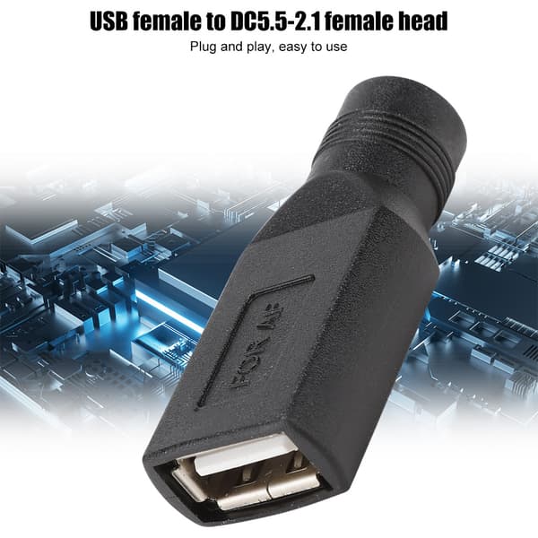 5 STK Datamaskin Mini USB Hunn Grensesnitt til DC5.5 x 2.1 Hunn Hode Adapter Kobling