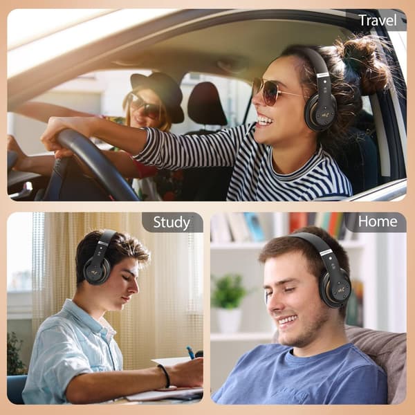 Bluetooth Headphones Over Ear, 6 EQ Modes Wireless Headphones Over Ear, 65 Hours Playtime