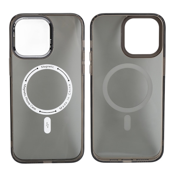 Telefonfodral Allround Skyddande Transparent Magnetiskt Anti-Fall Bekvämt Grepp DIY Telefonfodral Svart Tan för IOS 14promax