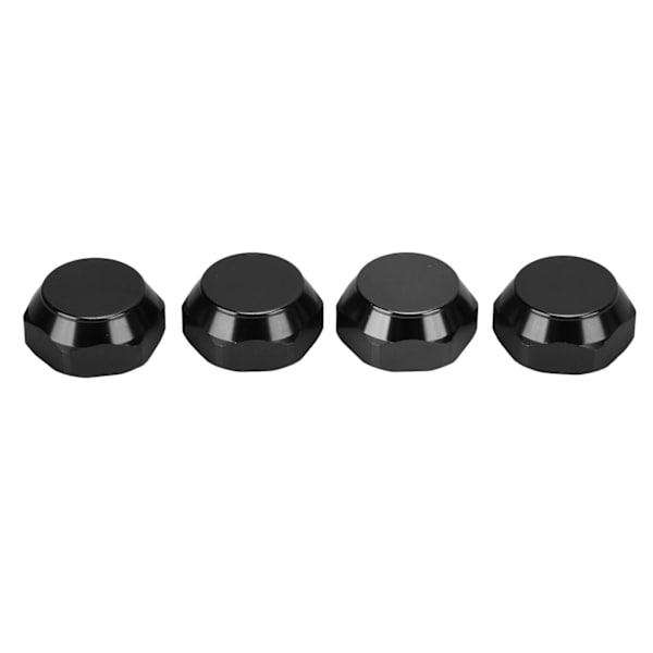 4 stk 17 mm sekskant hjulmøtrikker Aluminiumlegering Støvsikre monteringsdæksler til 1/8 RC bilopgraderingstilbehør Sort