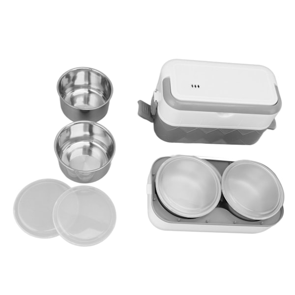 Bærbar Elektrisk Frokostboks i Rustfrit Stål Indre Liner Lækagesikker Opvarmet Frokostboks til Kontor Rejse Sovesal EU Stik 220V