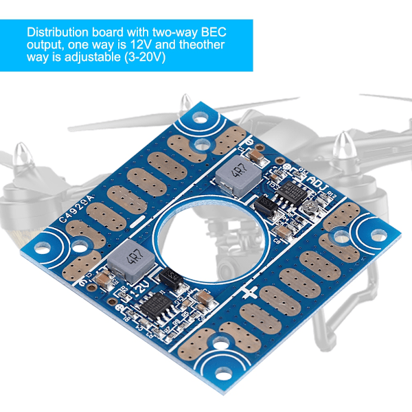 FPV-dronevarusteet 5V 12V Säädettävä jännite BEC Output ESC Virranjakelulevy PDB