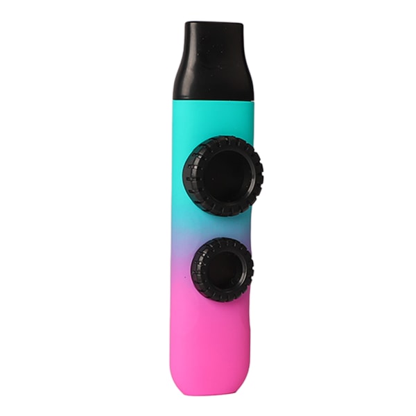 Kazoo Plastic Professional Justerbar Tone Musikinstrument med 10st Flöjtmembran för Ukulele Violin Hudstruktur Cyan Magenta Gradient