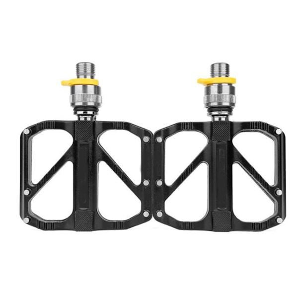 2 stk. Cykelpedal 3 Lejer Aluminium Legering Bjergvej Cykelpedaler Platform til Kørsel Cykling Sort