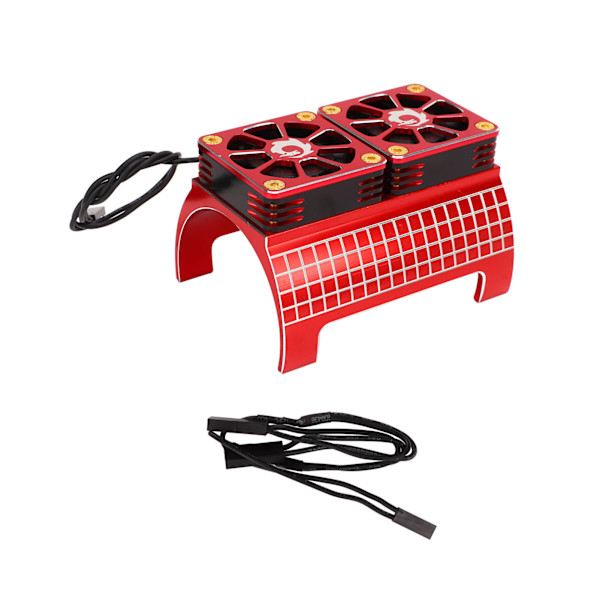 RC Motor Dobbelt Kjøleventilator Varmespreder Aluminium Legering 5 til 7,4V 1/5 RC Tilbehør for Traxxas Rød