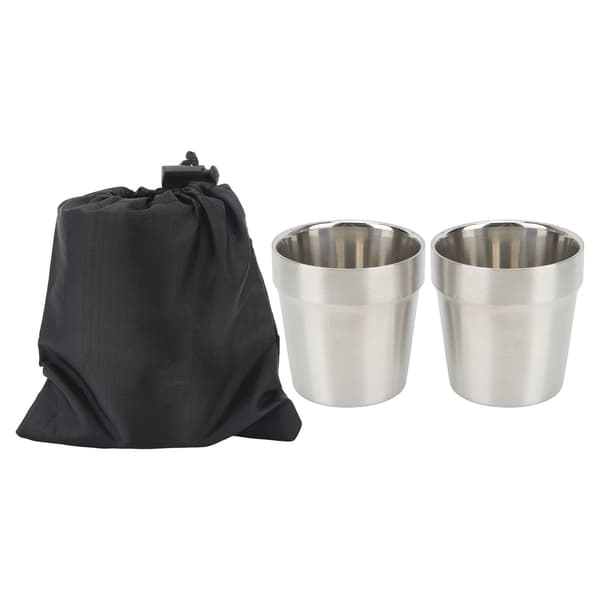 2st Rostfritt Stål Mugg 2 Vägg 180ML Värmeisolering för Utomhuscamping Vandring