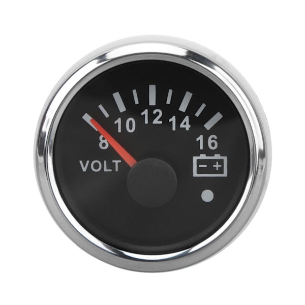 52MM Båtvoltmeter DC9 till 32V Pekares Voltmätare med Färgrik Bakgrundsbelysning för Husbilar Yachter Fiskebåtar Fartyg Svart Platta Silverhölje