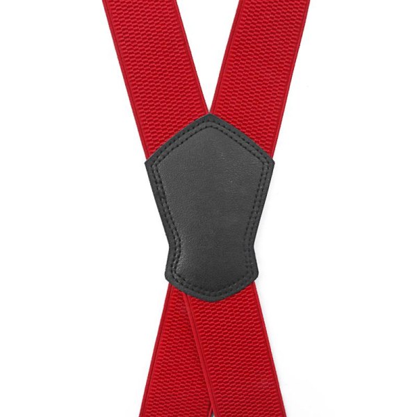 Miesten nelikulmaiset ristiklipsit - punainen, Workwear Cornflake, 3,8 cm kumisolki leveä pidike, x