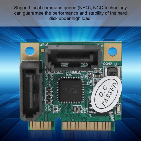 Mini 2-ports PCI-e PCI til SATA 3.0 6Gbps omformer harddiskutvidelseskort for Windows