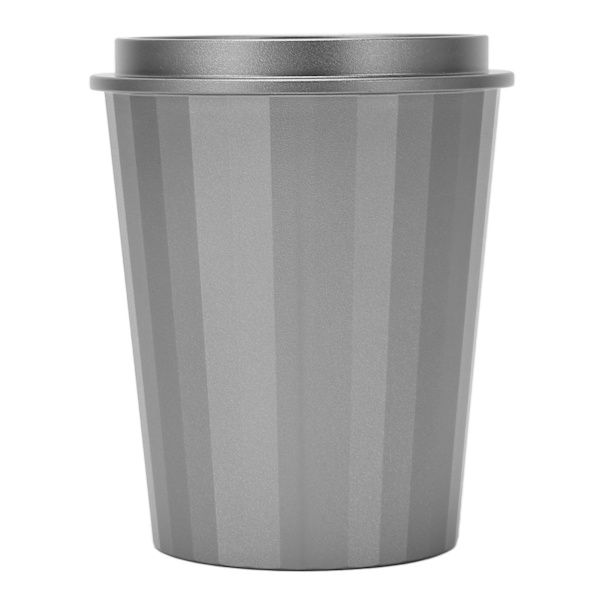 58 mm doseringskopp förhindrar klibbning av aluminiumlegering, mångsidig kaffepulvermatningskopp för kaffemaskin bönkvarn silvergrå