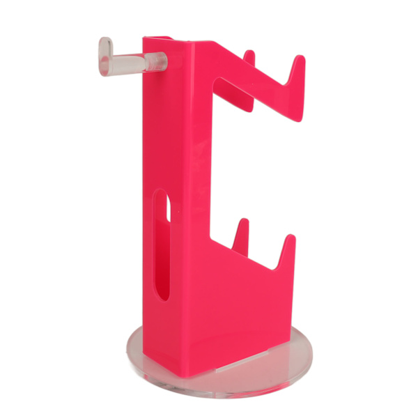Spelkontrollhållare Akryl Stabil Platsbesparande Headset Controller Stativ för Skrivbord Present Rosa och Transparent Rundad Botten