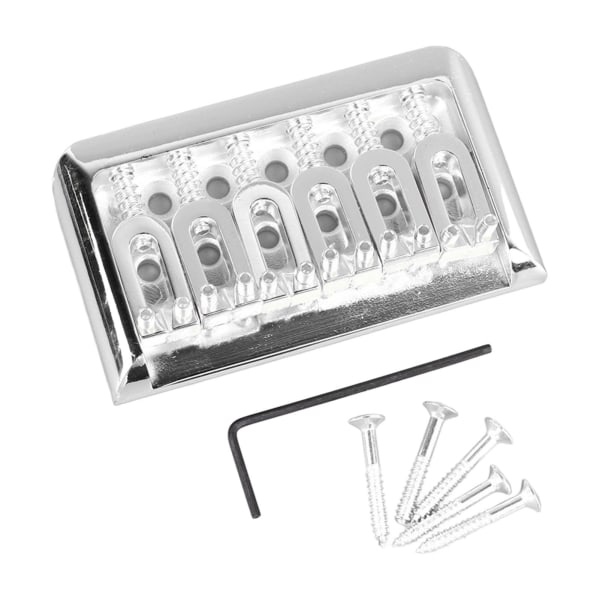 Fast Hardtail Guitar Bridge U Form Sadel Bridge Erstatning Metal Elektrisk Guitar String Bridge Sølv