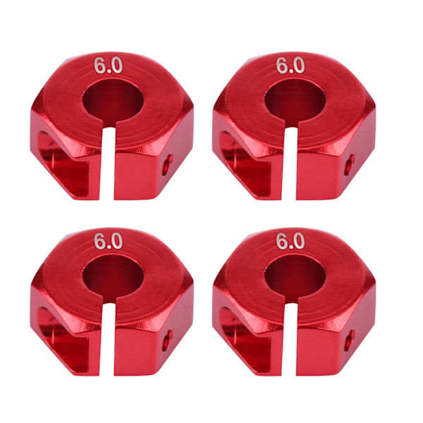12 mm Universal Hex-navadapter for HSP Sakura 1/10 skala RC-bil (6 mm, rød)
