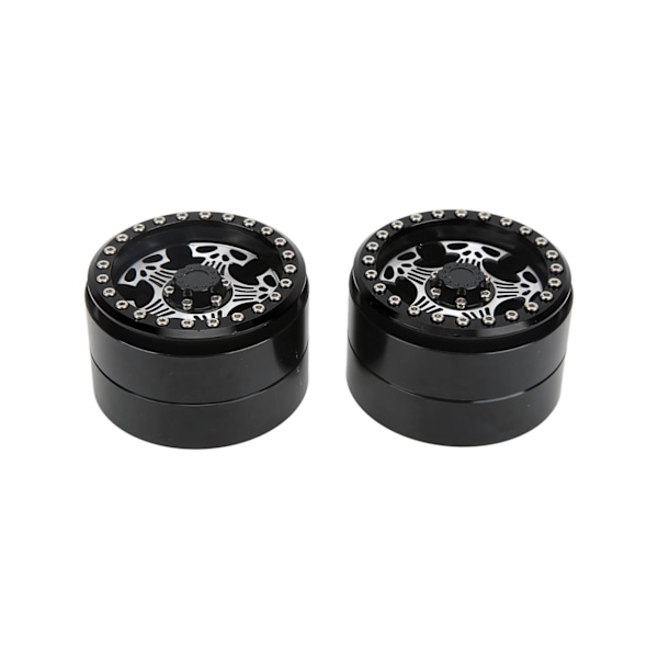 2 kpl 2,2 tuuman RC alumiini Beadlock vanteet 5-puolainen metalli navat Axial SCX10 1/10 RC Crawler autolle Musta