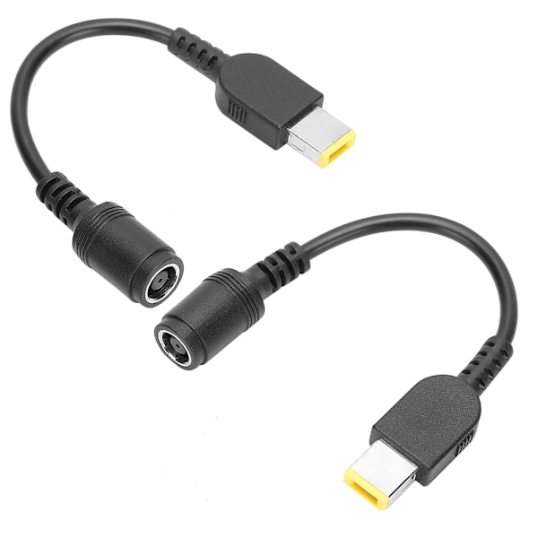 2 stk. Strømomformerkabeladapter 5,5x2,1 mm Rund til 7,9x5,5 mm Firkantet for Lenovo ThinkPad X1/X240/G405