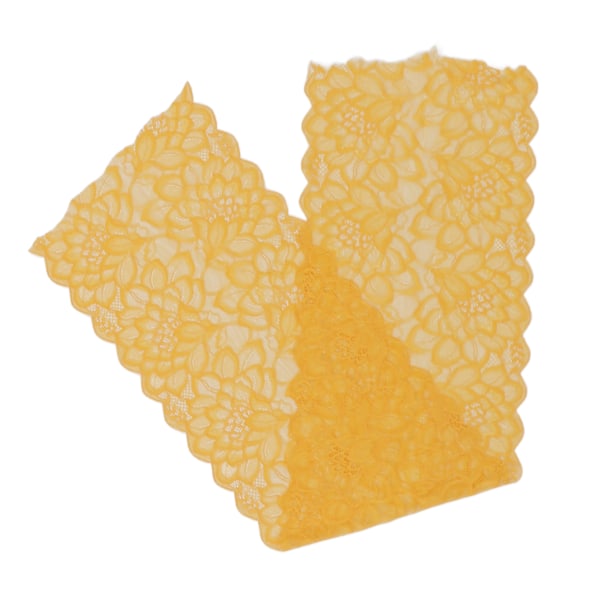Spetstyg 10 Yards 23cm Bred Trendigt DIY Klippbart Mjukt Stretch Mesh Nylon Spetsband för Sömnad Guld