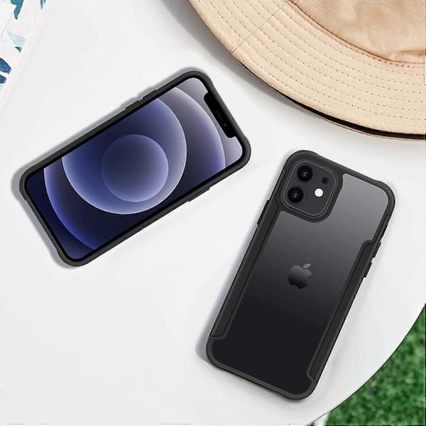 Designed for iPhone 12 Case, [Ultra Slim & Thin] Crystal Clear Phone Case Protective Shockproof Cover for iPhone 12 6.1\" Black