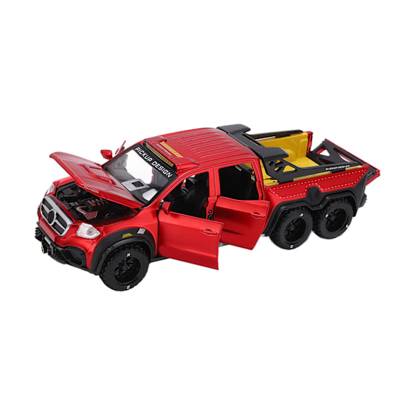 1/28 maastomalli autovalumuotti Diecast Veto takaisin leluauto äänellä ja valolla lapsille Pojat Tytöt Punainen
