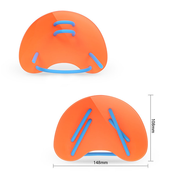 Svømmepaddler Svømmetræning Håndpaddler med justerbare stropper til voksne børn M Størrelse 14,8cmx10,8cm Sort