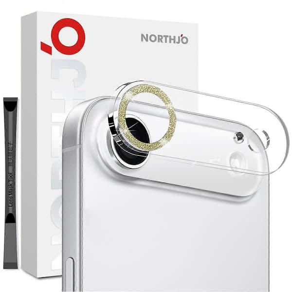 NORTHJO Lens Protector for iPhone 17 Air Camera, Glitter Bling Circles, Tempered Glass, HD Clear 3D Full