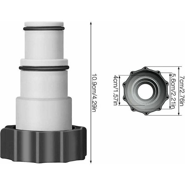 Set - 4 delar, universal för Intex simbassänger, kompatibel med pumpar med invändig gänga